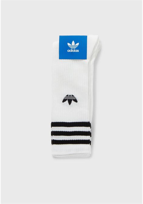 Set of three pairs of white Solid Crew socks for men and women ADIDAS ORIGINALS | IJ0734.